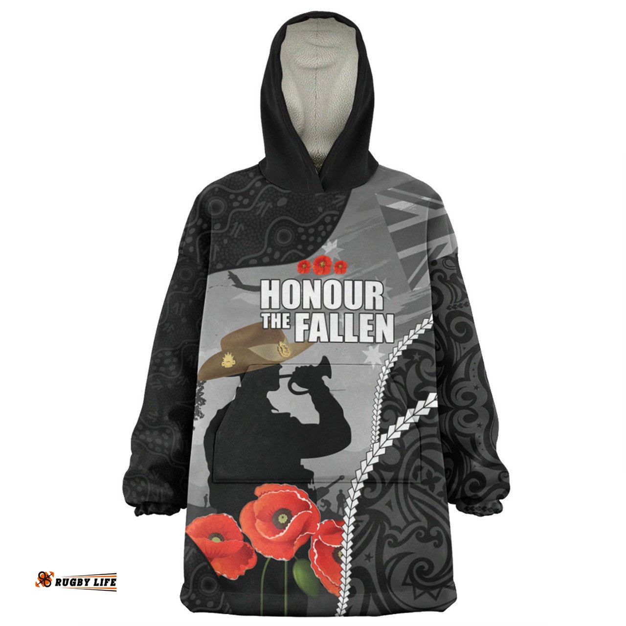Australia Anzac Day Custom Snug Hoodie - Australia And New Zealand Warriors Honour The Fallen Lest We Forget Snug Hoodie