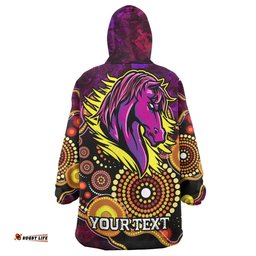 broncos rugby snug hoodie custom personalised broncos with aboriginal dot painting player and number oodie blanket