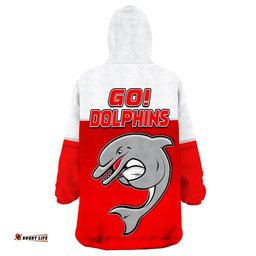 dolphins rugby simple style new history wearable blanket hoodie
