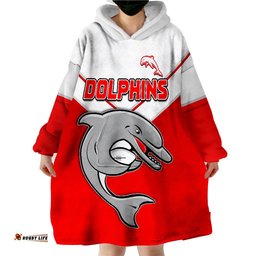 dolphins rugby simple style new history wearable blanket hoodie
