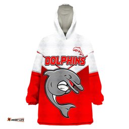 dolphins rugby simple style new history wearable blanket hoodie