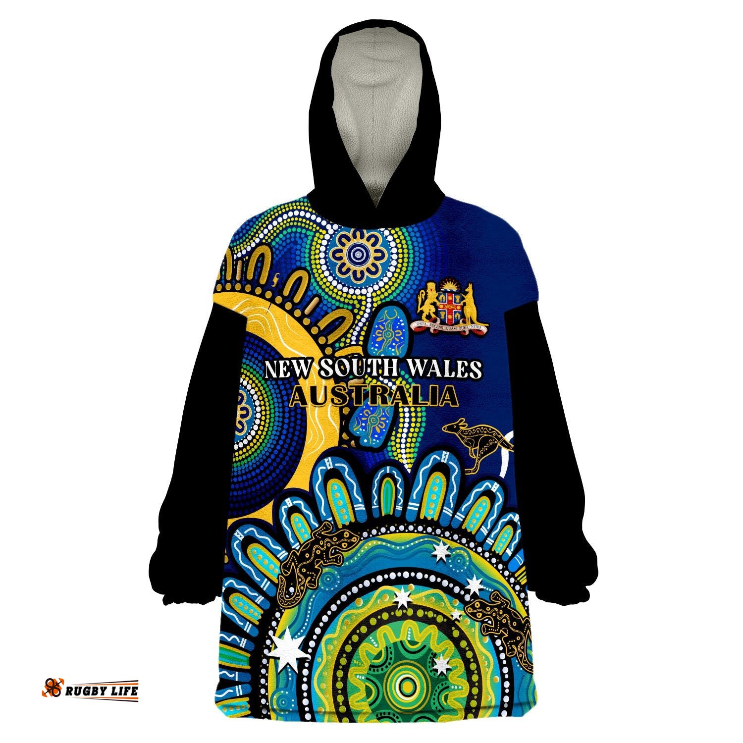 new south wales state wearable blanket hoodie nsw australian indigenous art