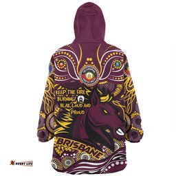 Brisbane Broncos Snug Hoodie Celebrating Naidoc Week 2024 Aboriginal Dot Art Inspired