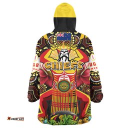 Waikato Chiefs Snug Hoodie - Custom Chiefs Traditional Haka Dance With Patterns And Hibiscus Flower Oodie Blanket