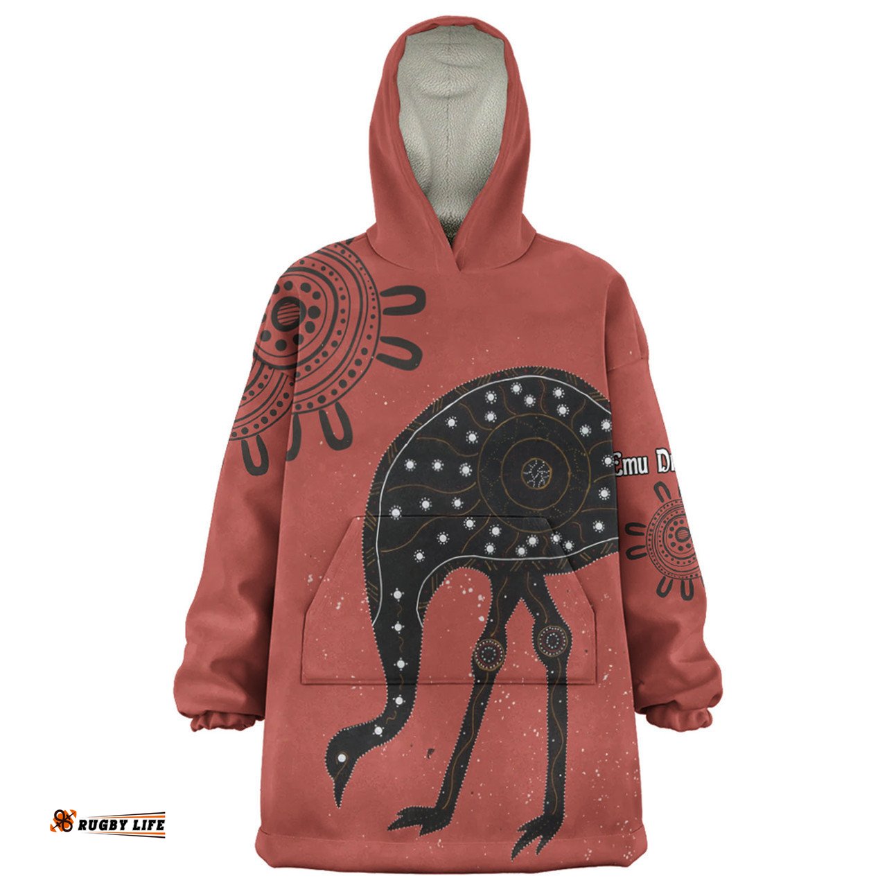 Australia Emu Aboriginal Custom Snug Hoodie - Emu Dreamtime Snug Hoodie