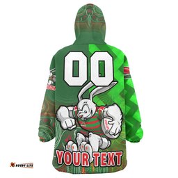rabbitohs rugby snug hoodie custom rabbitohs pride of the league aboriginal patterns oodie blanket