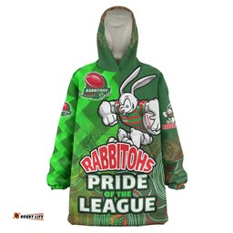 rabbitohs rugby snug hoodie custom rabbitohs pride of the league aboriginal patterns oodie blanket