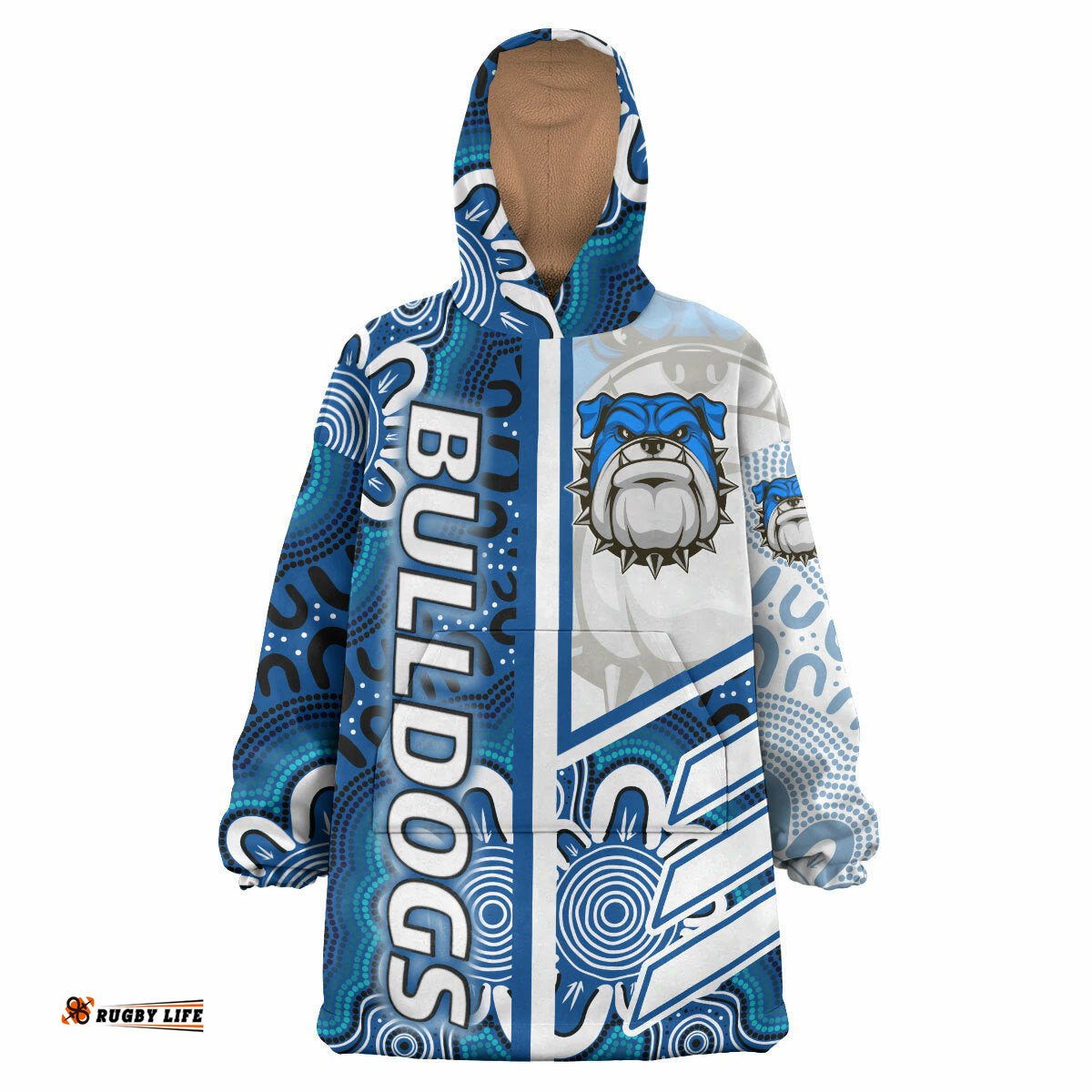 bulldogs rugby snug hoodie custom bulldogs logo aboriginal indigenous sport style oodie blanket