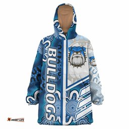 bulldogs rugby snug hoodie custom bulldogs logo aboriginal indigenous sport style oodie blanket