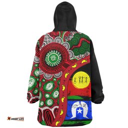 Australia Snug Hoodie Naidoc Week Indigenous Culture Inspired Dot Art Painting With Hunting