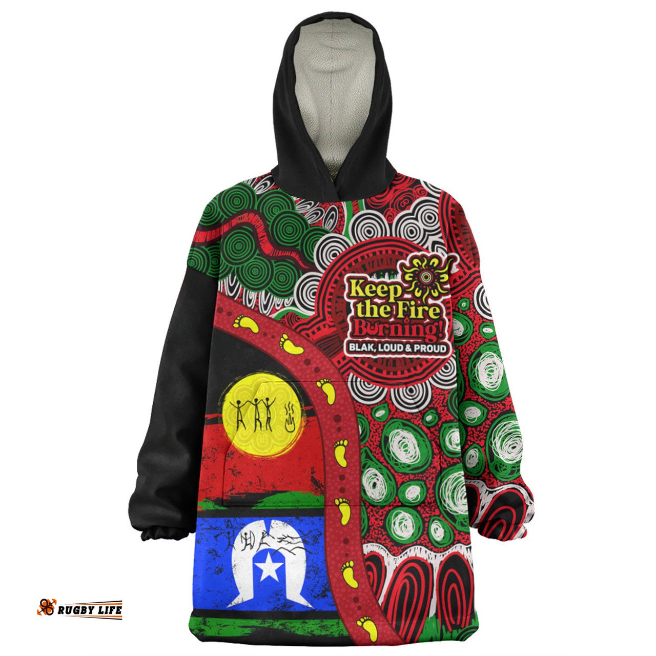 Australia Snug Hoodie Naidoc Week Indigenous Culture Inspired Dot Art Painting With Hunting
