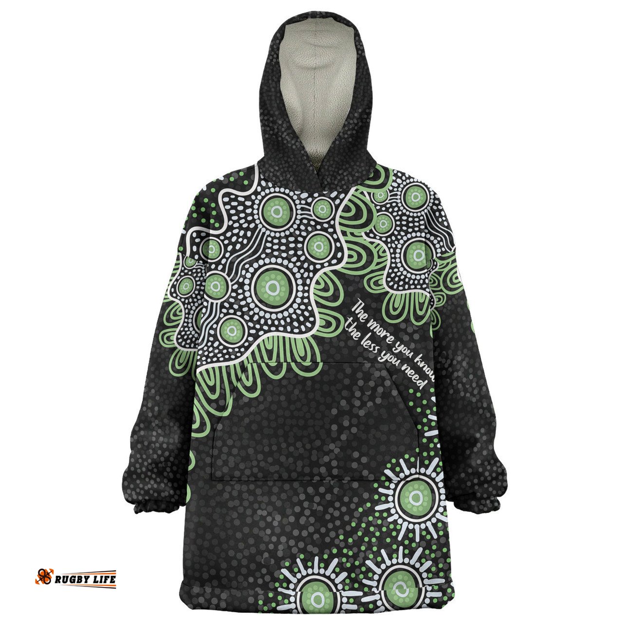 Australia Aboriginal Snug Hoodie - The More You Know The Less You Need Green Snug Hoodie