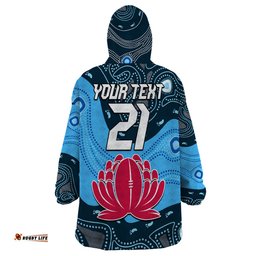 custom personalised waratahs rugby wearable blanket hoodie nsw indigenous