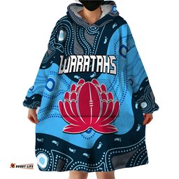 custom personalised waratahs rugby wearable blanket hoodie nsw indigenous