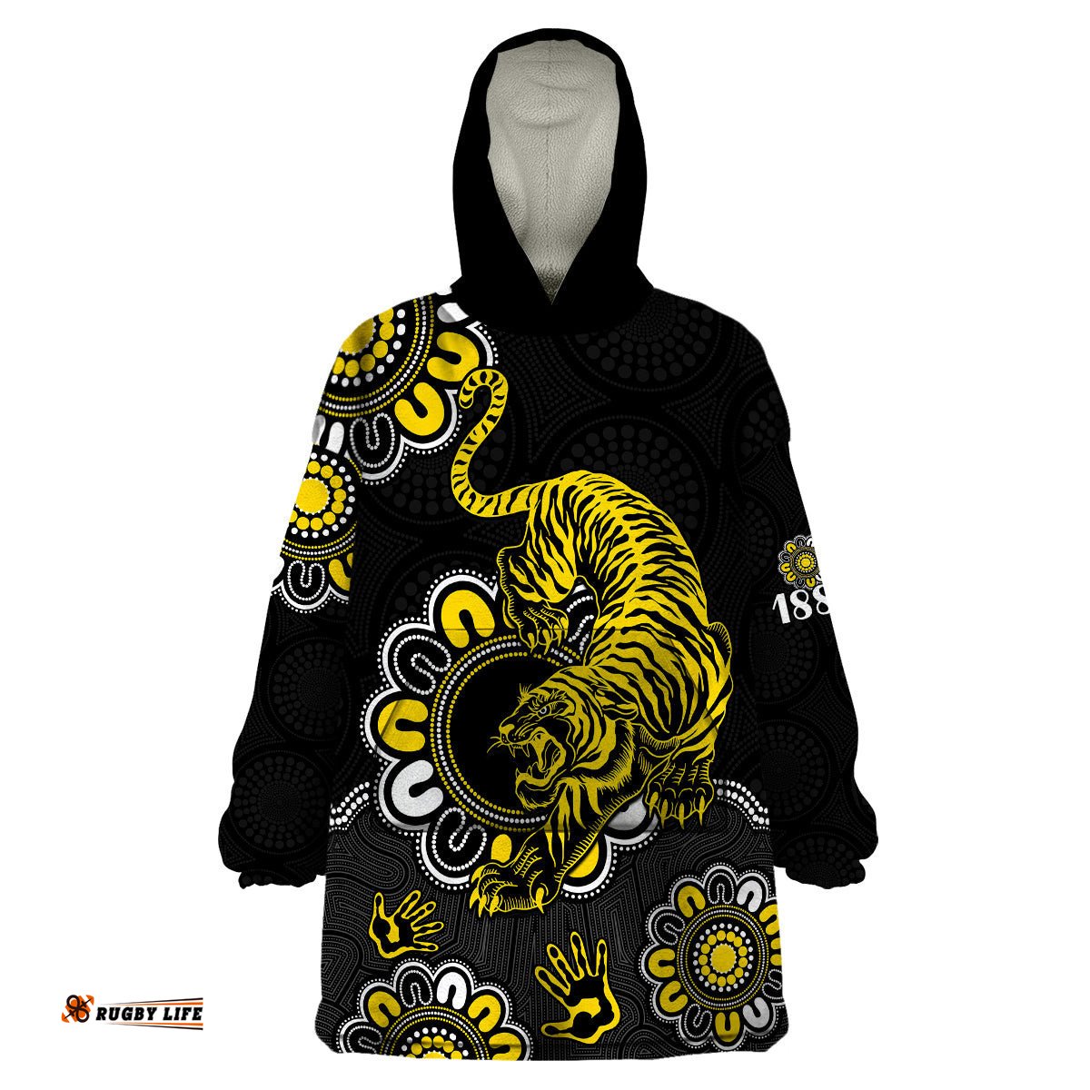 afl richmond tigers 1885 aboriginal wearable blanket hoodie