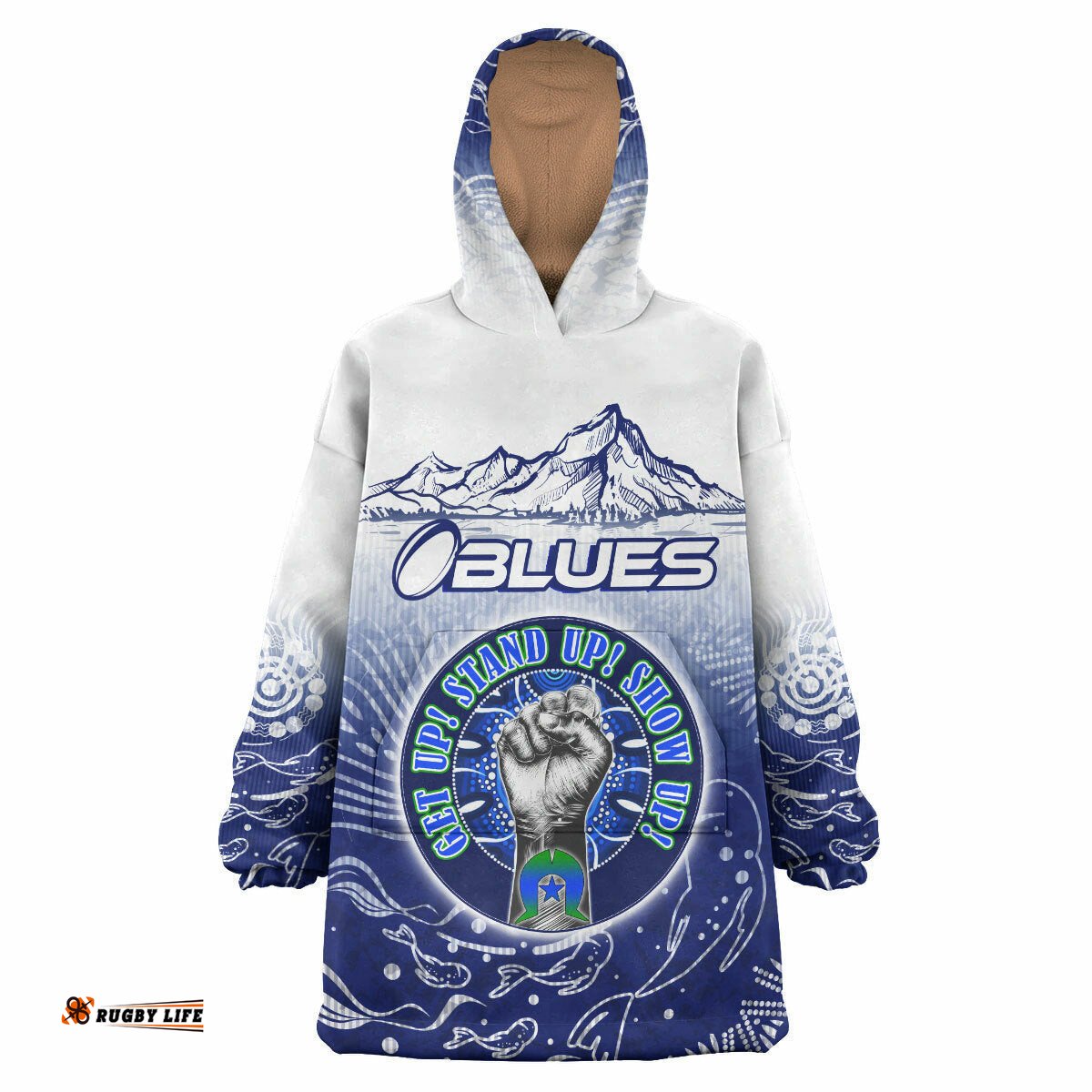 blues rugby snug hoodie custom naidoc week blues rugby mountain style oodie blanket