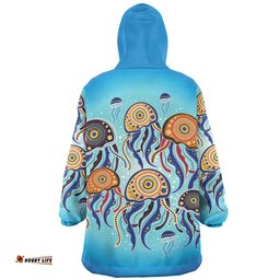 Australia Dot Painting Inspired Aboriginal Snug Hoodie - Jellyfish Art In Aboriginal Dot Style Snug Hoodie