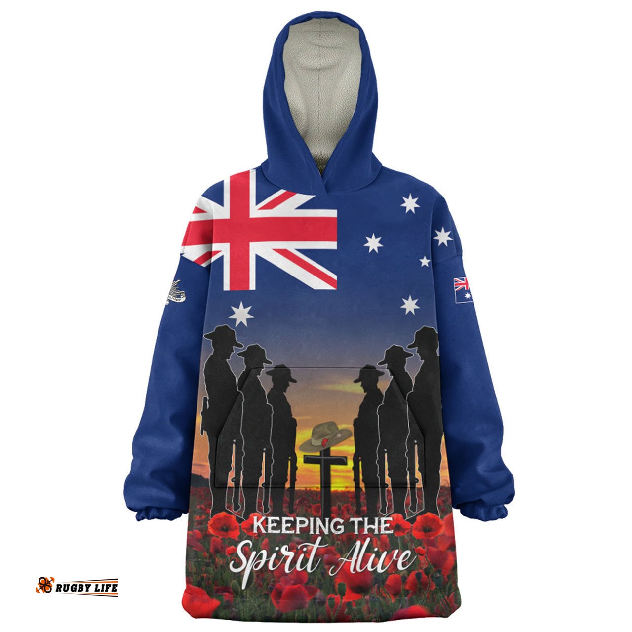 Australia Snug Hoodie - Anzac Day Keeping The Spirit Alive With Australia Flag