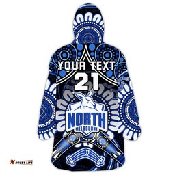 custom personalised kangaroos football wearable blanket hoodie boomerang indigenous dots