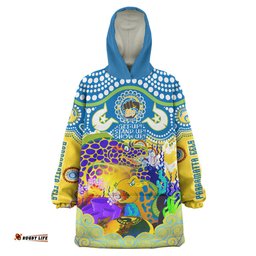 eels rugby naidoc snug hoodie custom indigenous parramatta eels getting up standing up and showing up oodie blanket