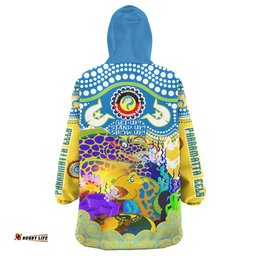 eels rugby naidoc snug hoodie custom indigenous parramatta eels getting up standing up and showing up oodie blanket