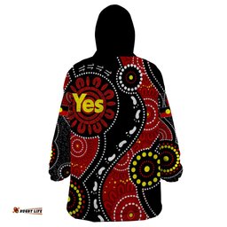 australia indigenous wearable blanket hoodie vote yes aboriginal flag color