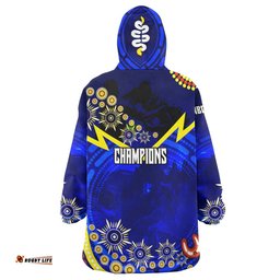 cowboys rugby snug hoodie custom cowboys bulls with aboriginal dot painting player and number oodie blanket