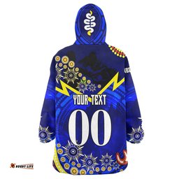 cowboys rugby snug hoodie custom cowboys bulls with aboriginal dot painting player and number oodie blanket