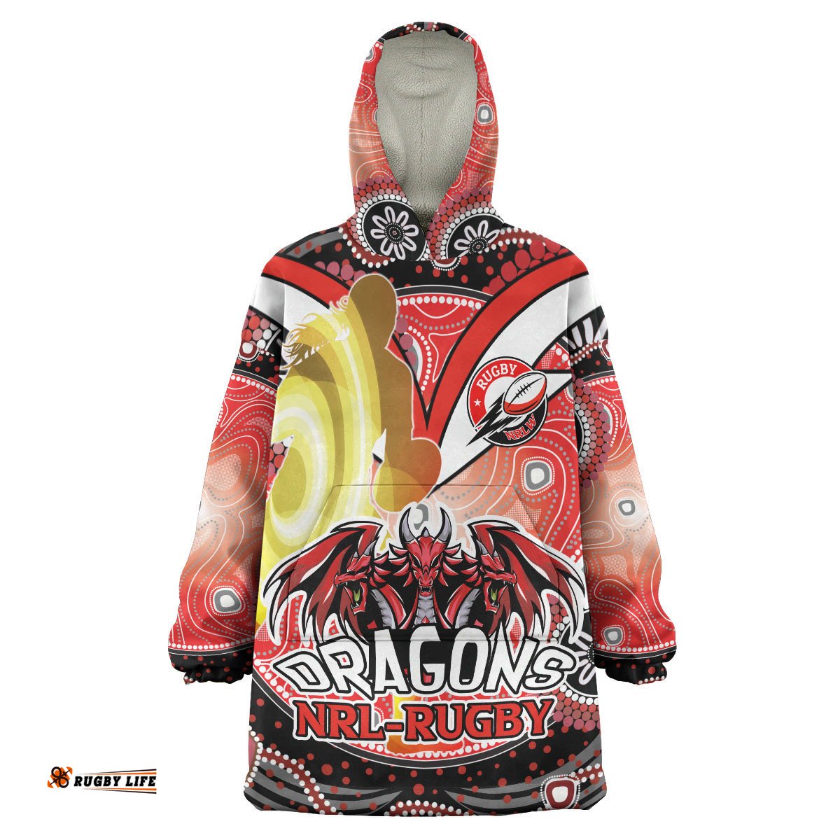 nrlw st george rugby snug hoodie custom rugby ball indigenous aboriginal st george women oodie blanket