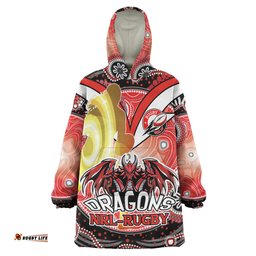 nrlw st george rugby snug hoodie custom rugby ball indigenous aboriginal st george women oodie blanket