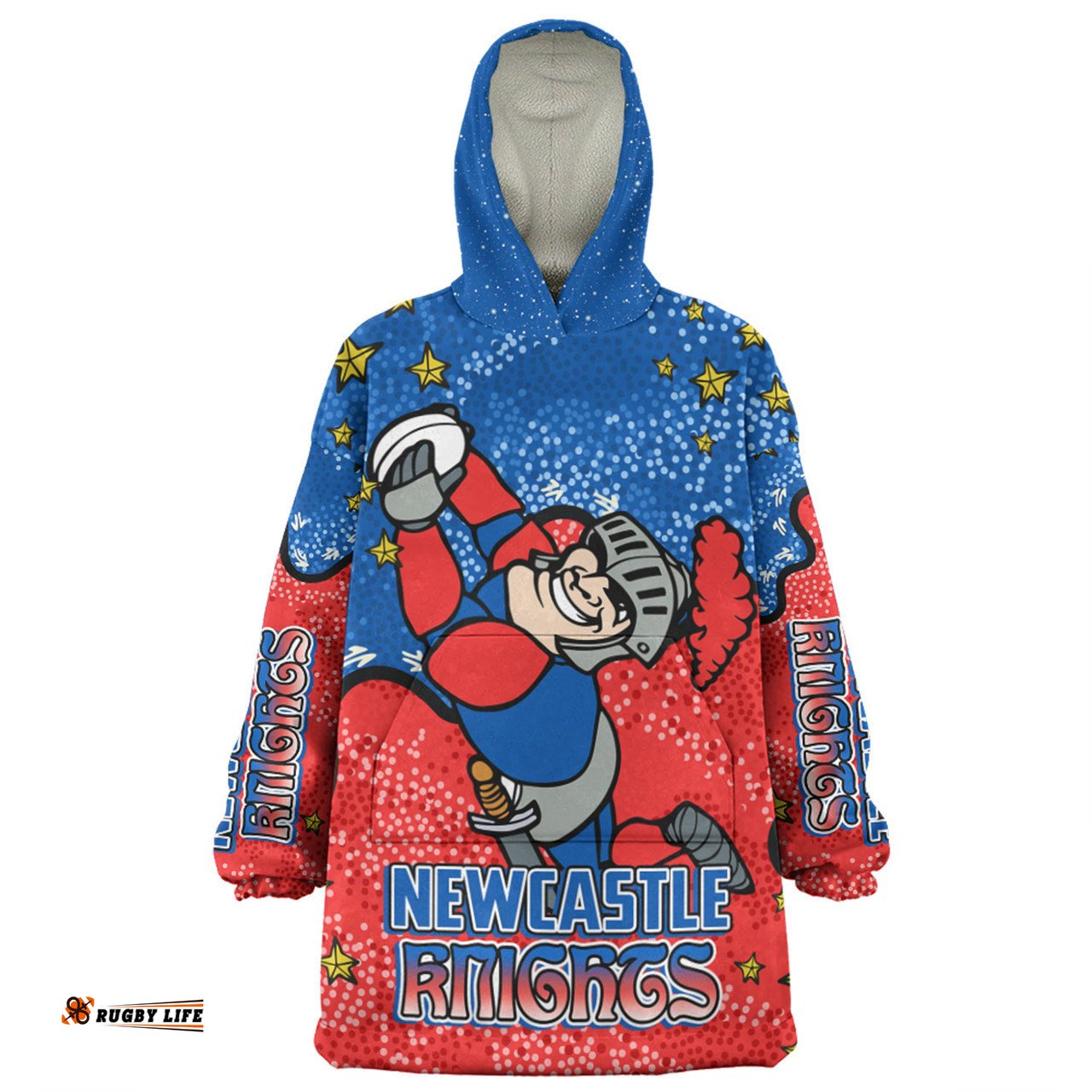 Newcastle Knights Custom Snug Hoodie - Team With Dot And Star Patterns For Tough Fan Snug Hoodie