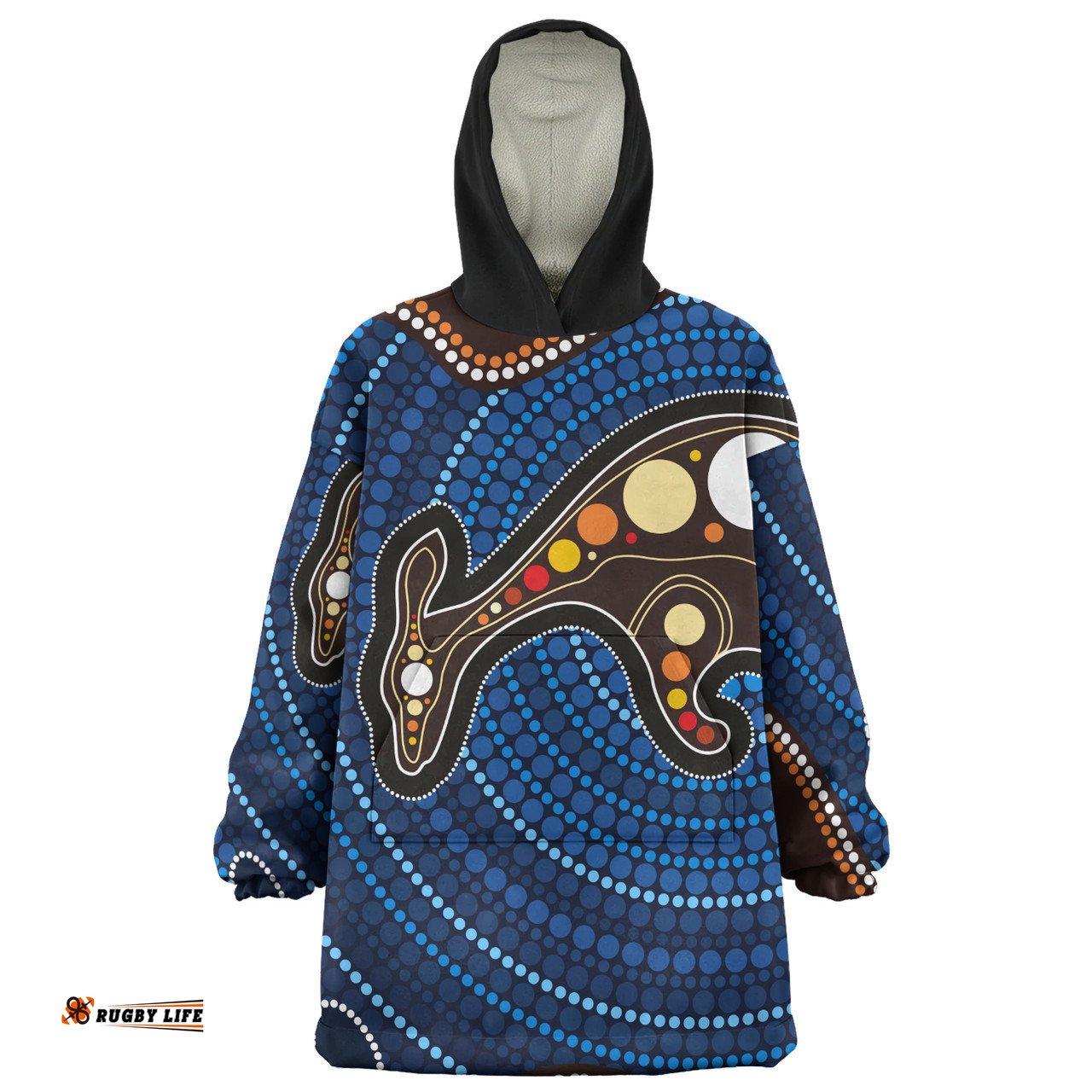 Australia Aboriginal Inspired Snug Hoodie - Aboriginal Kangaroo Art Snug Hoodie