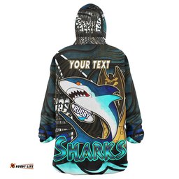sharks rugby snug hoodie custom sharks league final series champions personalised name and number oodie blanket