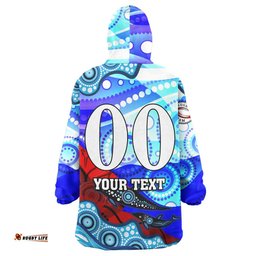 nrlw knights rugby snug hoodie custom woman knights with aboriginal dot painting style player and number woman oodie blanket
