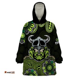 custom personalised nrl canberra raiders rugby 1981 aboriginal wearable blanket hoodie