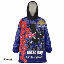 Australia Anzac Custom Snug Hoodie - Lest We Forget Blue Style Oodie