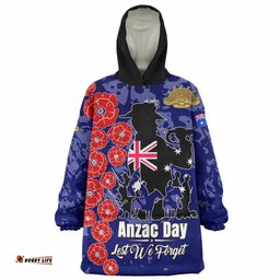Australia Anzac Custom Snug Hoodie - Lest We Forget Blue Style Oodie