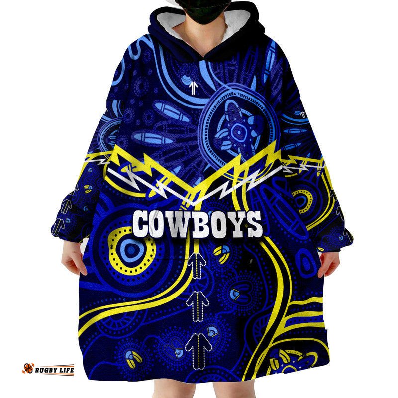 cowboys rugby wearable blanket hoodie aboriginal jersey