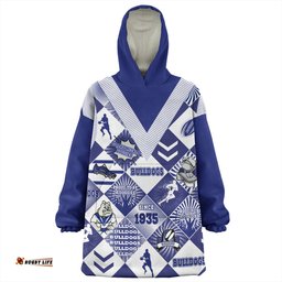 Canterbury-Bankstown Bulldogs Snug Hoodie - Argyle Patterns Style Tough Fan Rugby For Life