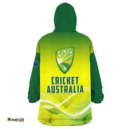 cricket australia wearable blanket hoodie simple style