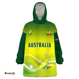 cricket australia wearable blanket hoodie simple style
