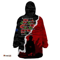 anzac day camouflage wearable blanket hoodie ode of remembrance