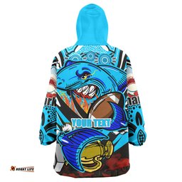sharks premierships rugby snug hoodie custom go sharkies champion claw scratch aboriginal culture oodie blanket