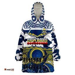 cowboys rugby anzac wearable blanket hoodie indigenous poppy mix camouflage