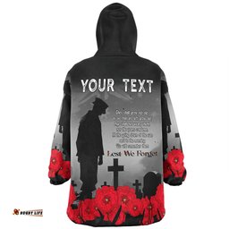 Australia Anzac Day Custom Snug Hoodie - Remembrance Day Soldier In A Red Poppies Field Snug Hoodie