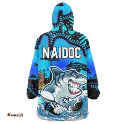 sharks rugby snug hoodie custom naidoc sharks no rules zone rugby ball torres strait with aboriginal culture oodie blanket