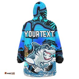 sharks rugby snug hoodie custom naidoc sharks no rules zone rugby ball torres strait with aboriginal culture oodie blanket