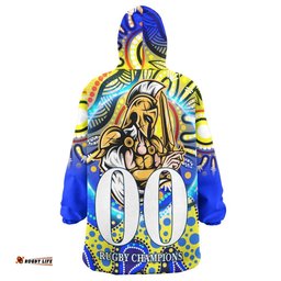 titans rugby snug hoodie custom titans rugby league with aboriginal dot painting style player and number oodie blanket