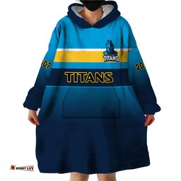 titans rugby wearable blanket hoodie gold coast 2007 sporty style