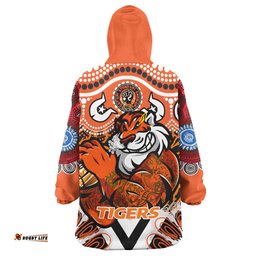 tigers rugby naidoc week snug hoodie custom traditional custodians west tigers get up stand up show up oodie blanket